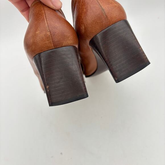 Vintage Square Toe Heels Italy Bloomingdales Women\'s 39.5 US 9.5 Buckle Strap